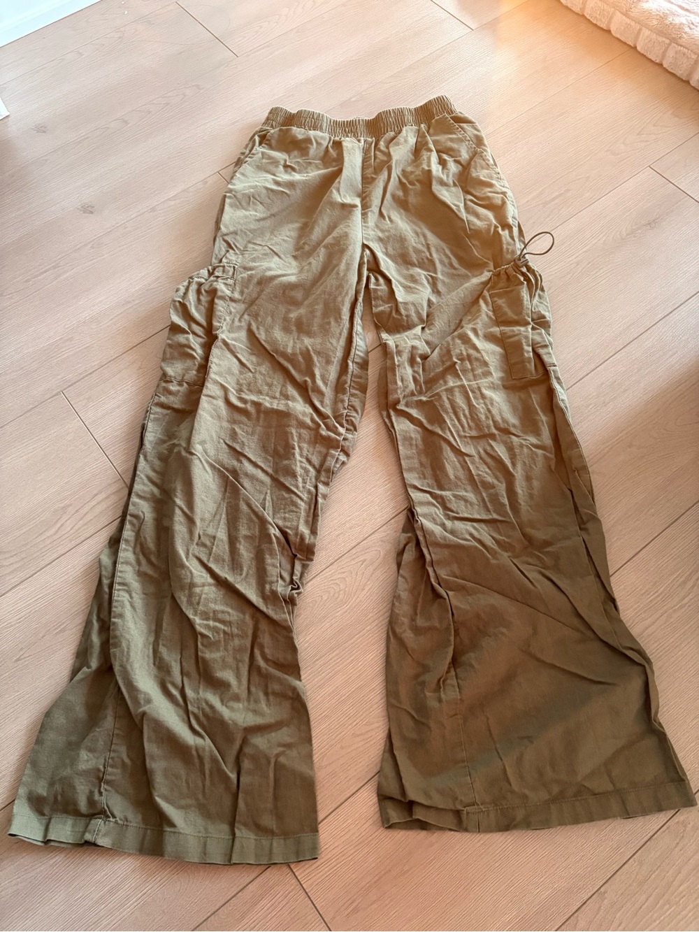 Olive Cargo Wide-Leg Utility Pants LA Hearts